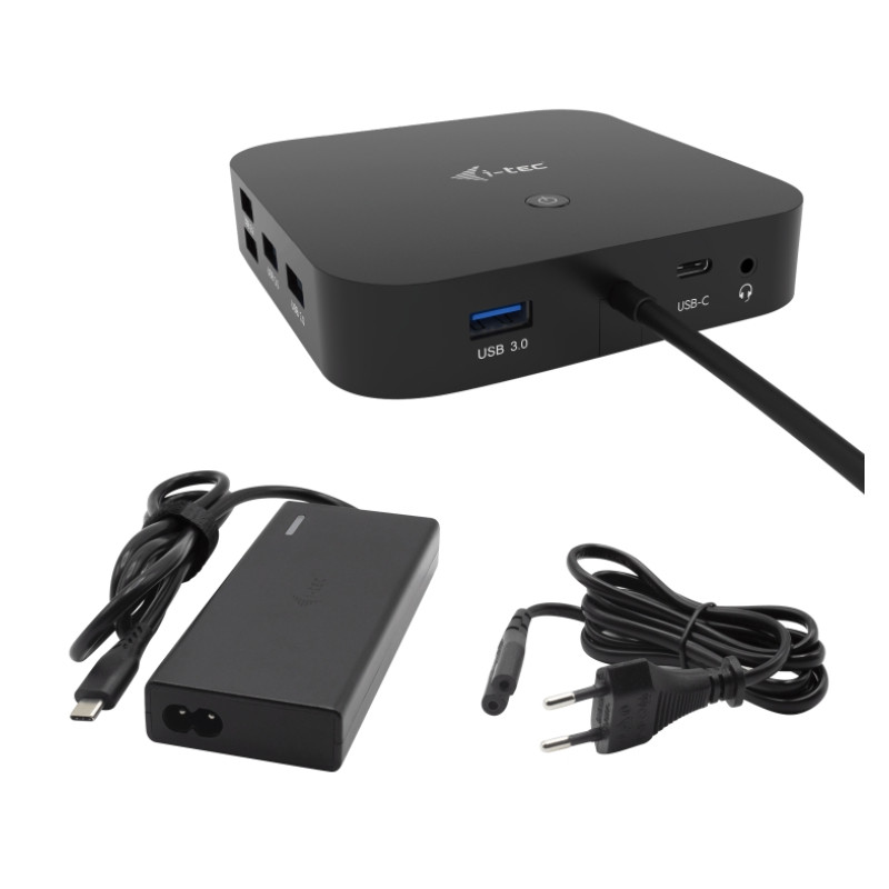 i-tec USB-C HDMI DP Docking Station with Power Delivery 100 W + i-tec Universal Charger 77W