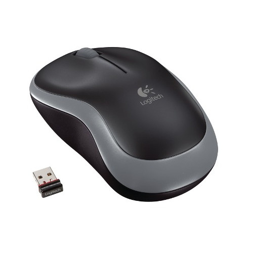 Logitech M185 nano / Kancelářská / Optická / Bezdrátová USB / Šedá