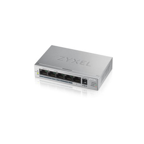 Zyxel GS1005-HP, 5 Port Gigabit PoE+ unmanaged desktop Switch, 4 x PoE, 60 Watt