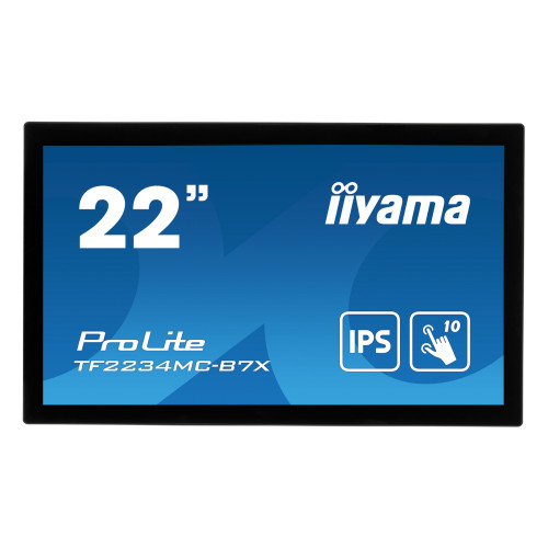 22" iiyama TF2234MC-B7X: IPS, FullHD, capacitive, 10P, 350cd / m2, VGA, DP, HDMI, IP65, černý