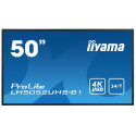 50" iiyama LH5052UHS-B1: VA, 4K UHD, 500cd / m2, 24 / 7, LAN, Android 8.0, černý